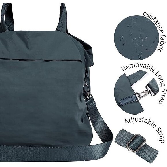 Hobo Slouch Bag + 2 Straps Tote Navy Diaper Shoulder Purse ODODOS 19L 2.0 Multi - Picture 6 of 16